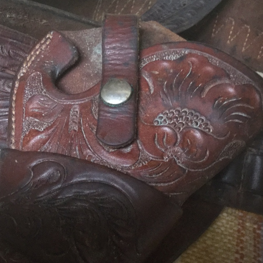 Vintage Visalia tooled cowboy holster tooled leather ranch cowgirl chic rodeo